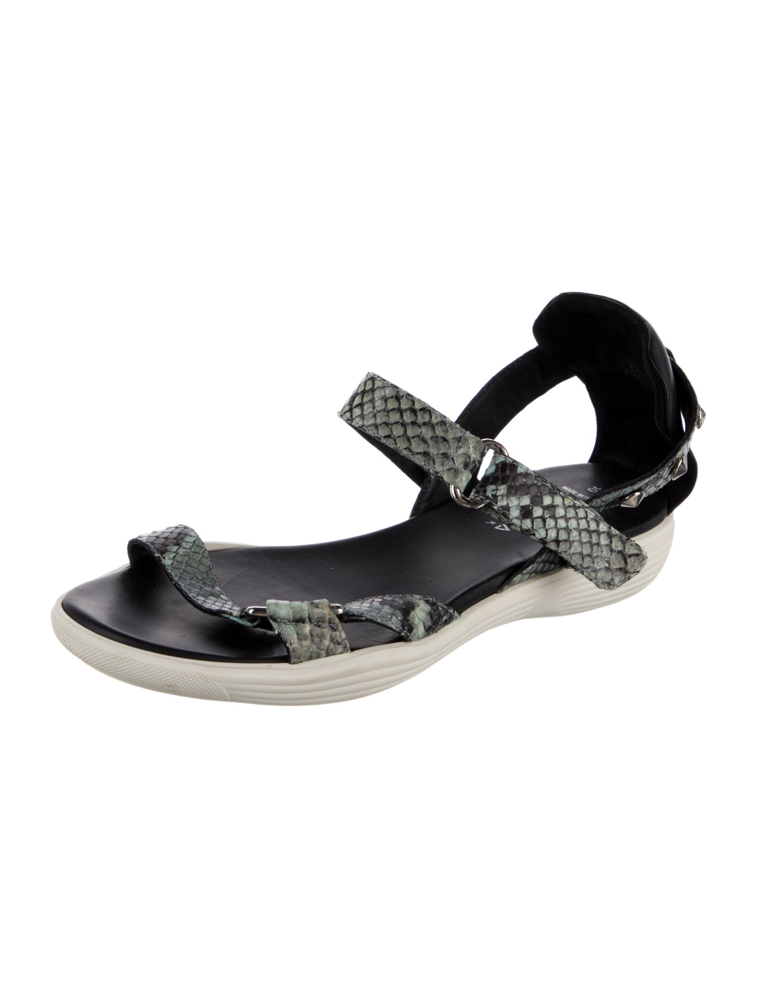 Aquatalia Leather Animal Print Sandals