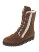 Aquatalia Suede Fur Trim Snow Boots