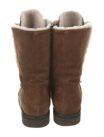 Aquatalia Suede Fur Trim Snow Boots