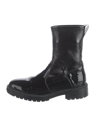 Aquatalia Patent Leather Combat Boots