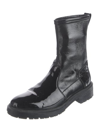 Aquatalia Patent Leather Combat Boots