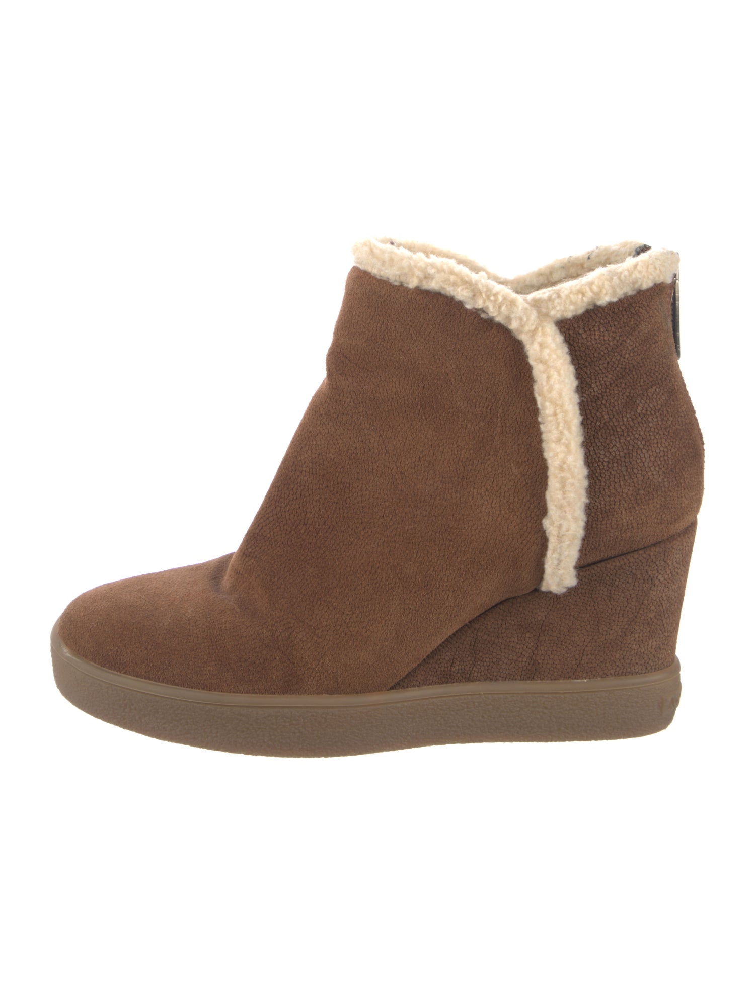 Aquatalia Suede Fur Trim Boots