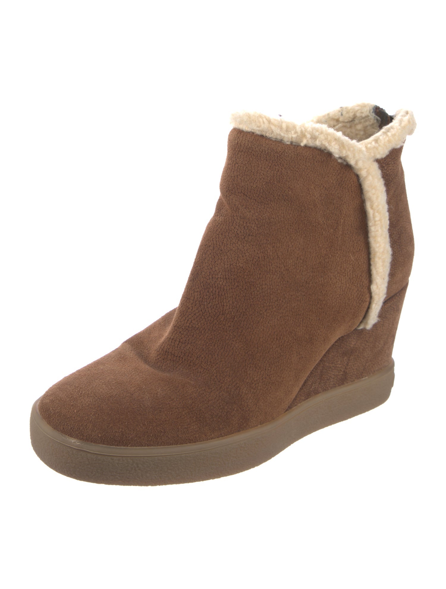 Aquatalia Suede Fur Trim Boots