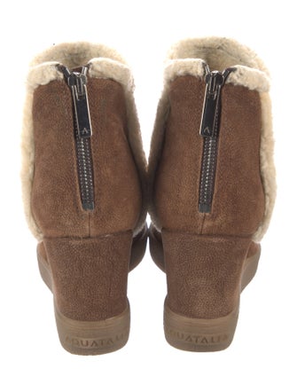 Aquatalia Suede Fur Trim Boots