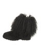 Aquatalia Suede Fur Trim Lace-Up Boots