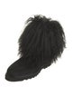 Aquatalia Suede Fur Trim Lace-Up Boots