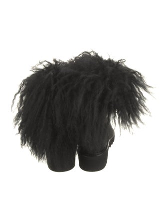 Aquatalia Suede Fur Trim Lace-Up Boots