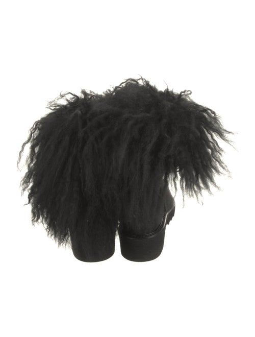 Aquatalia Suede Fur Trim Lace-Up Boots