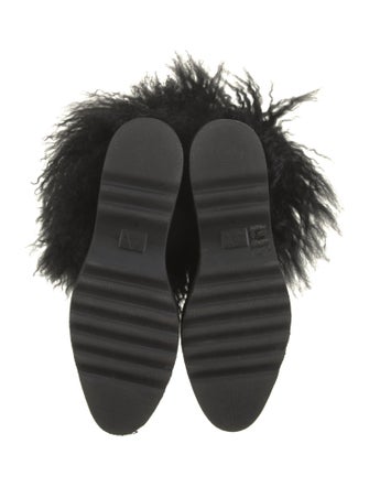 Aquatalia Suede Fur Trim Lace-Up Boots