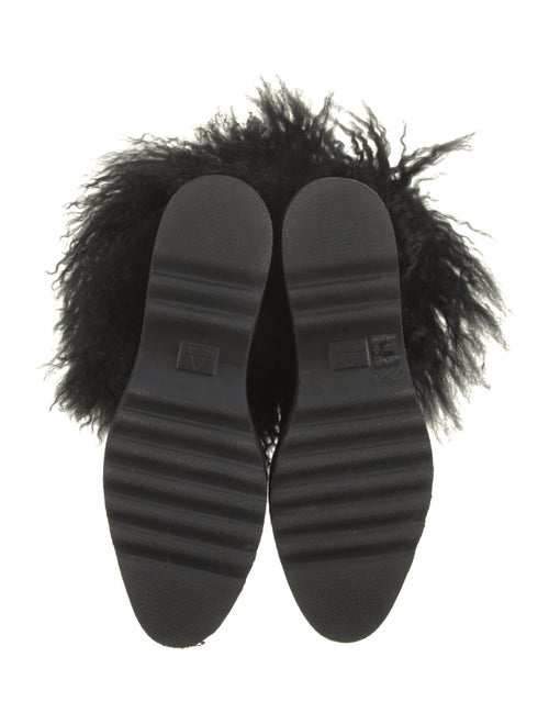 Aquatalia Suede Fur Trim Lace-Up Boots