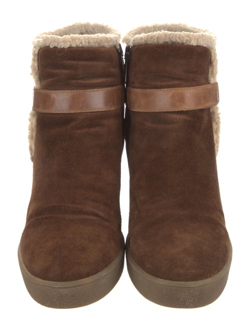Aquatalia Suede Faux Fur Trim Boots