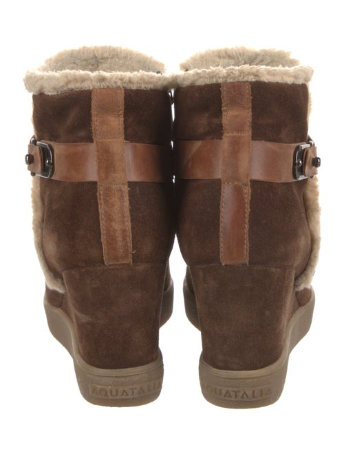 Aquatalia Suede Faux Fur Trim Boots