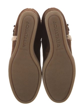 Aquatalia Suede Faux Fur Trim Boots