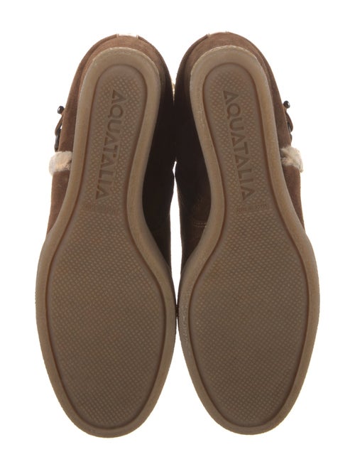Aquatalia Suede Faux Fur Trim Boots