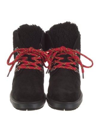 Aquatalia Suede Printed Combat Boots