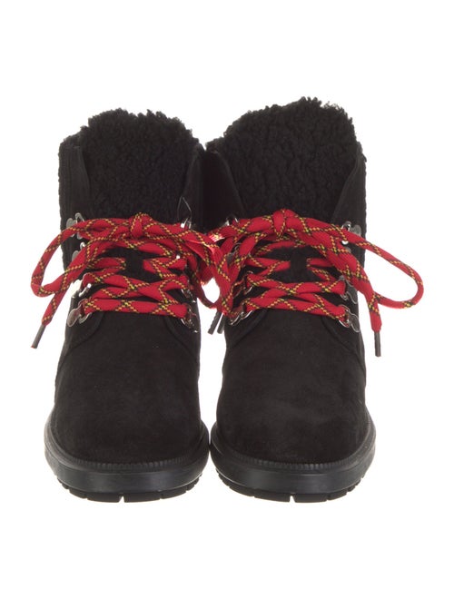 Aquatalia Suede Printed Combat Boots