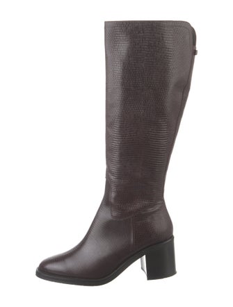 Aquatalia Embossed Leather Riding Boots