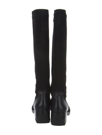 Aquatalia Suede Leather Trim Embellishment Riding Boots