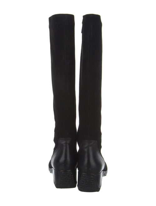 Aquatalia Suede Leather Trim Embellishment Riding Boots