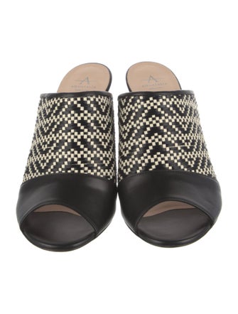 Aquatalia Leather Animal Print Slides