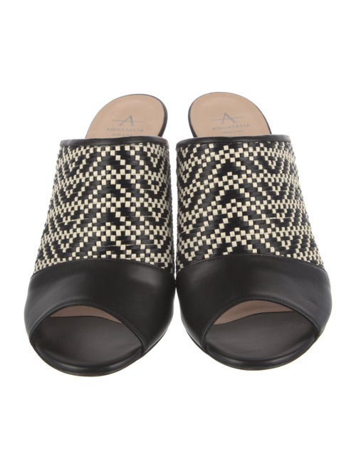 Aquatalia Leather Animal Print Slides