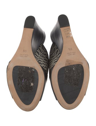 Aquatalia Leather Animal Print Slides