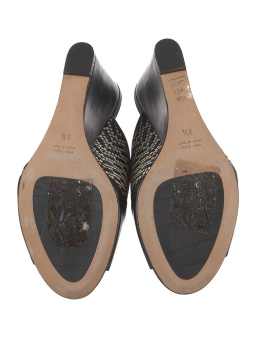 Aquatalia Leather Animal Print Slides