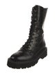 Aquatalia Leather Printed Combat Boots
