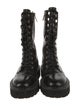 Aquatalia Leather Printed Combat Boots