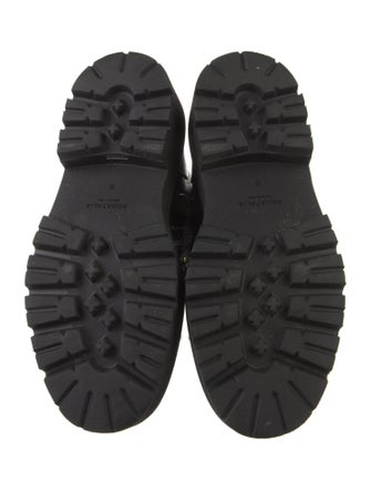Aquatalia Leather Printed Combat Boots