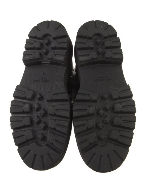 Aquatalia Leather Printed Combat Boots