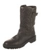 Aquatalia Quilted Pattern Leather Moto Boots