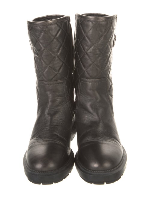 Aquatalia Quilted Pattern Leather Moto Boots