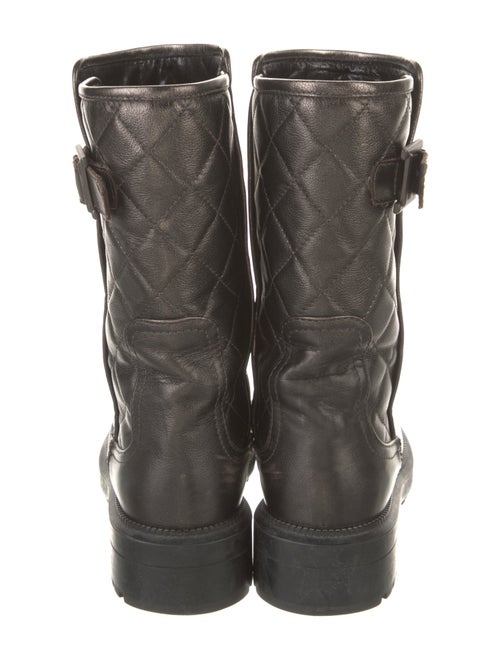 Aquatalia Quilted Pattern Leather Moto Boots