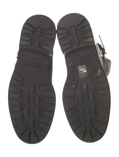 Aquatalia Quilted Pattern Leather Moto Boots