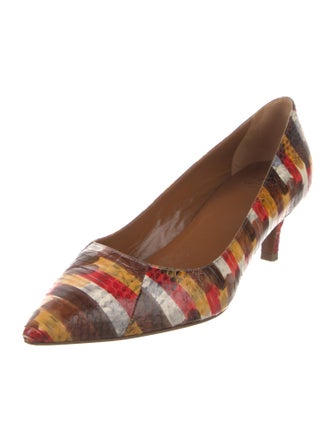 Aquatalia Alligator Striped Pumps