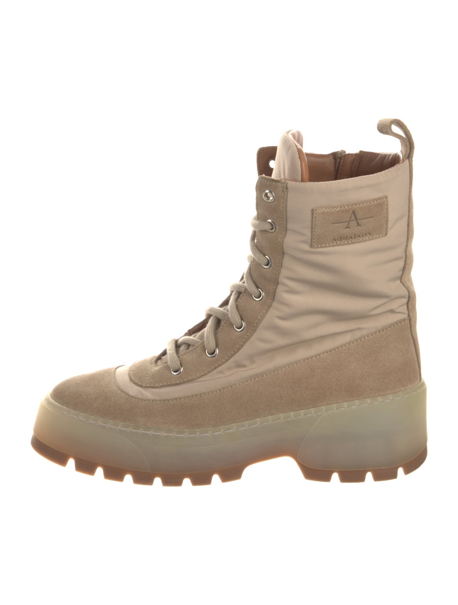 Aquatalia Nylon Colorblock Pattern Combat Boots