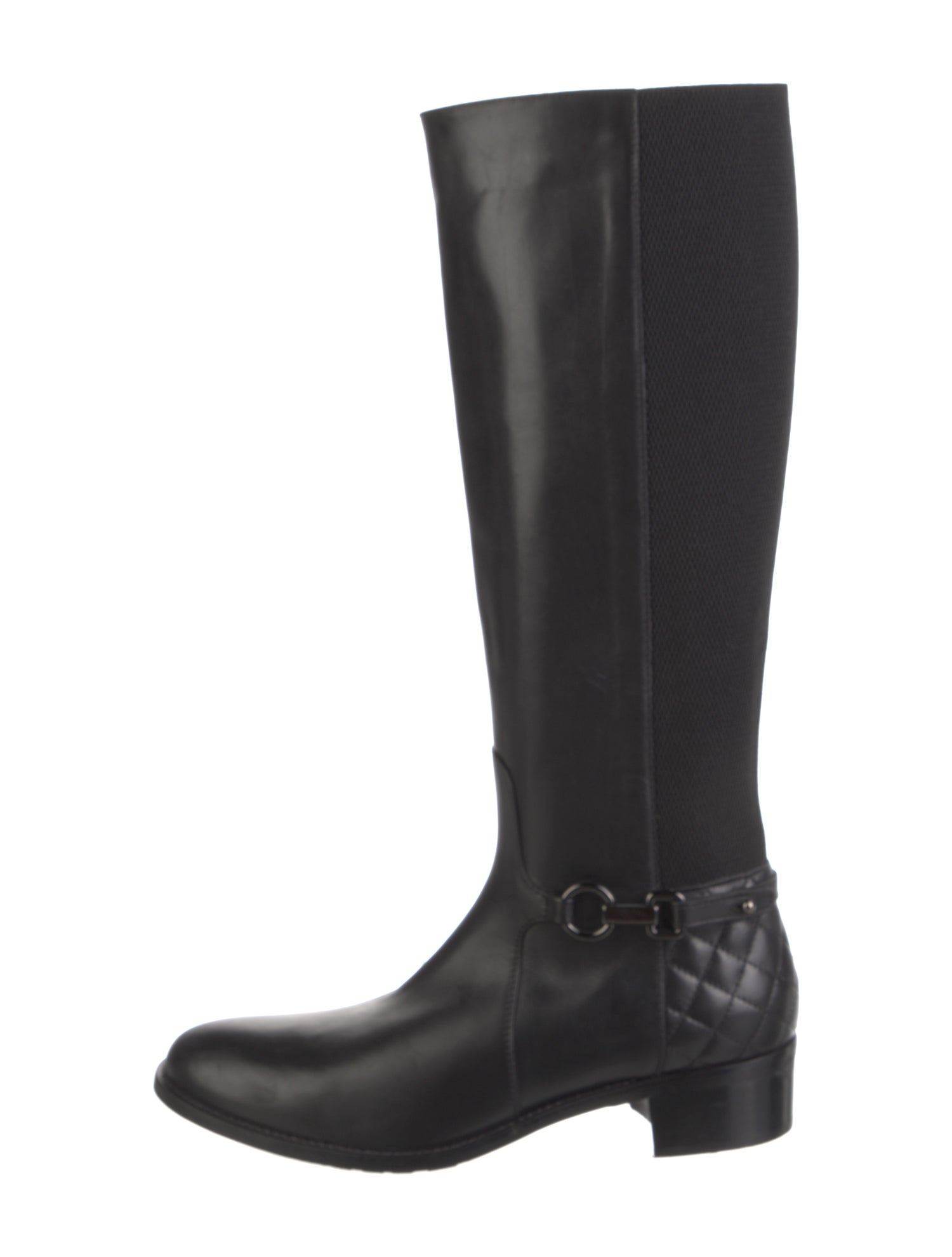 Aquatalia Quilted Pattern Leather Riding Boots