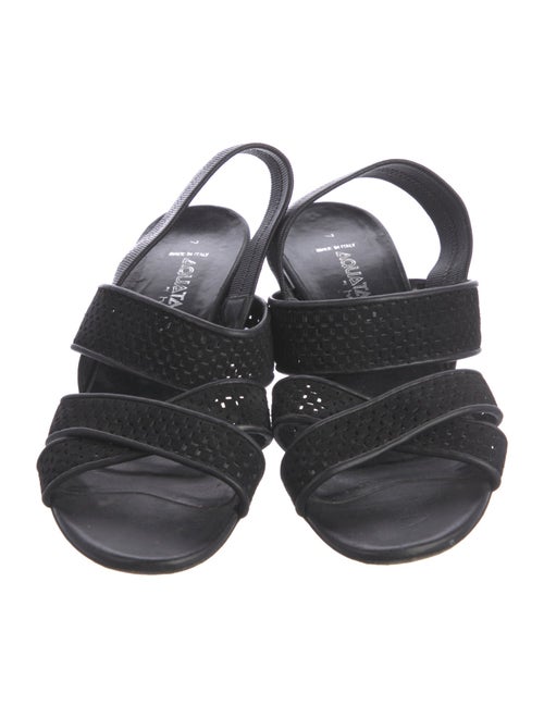 Aquatalia Suede Lasercut Accents Slingback Sandals