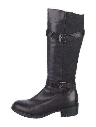 Aquatalia Leather Printed Riding Boots