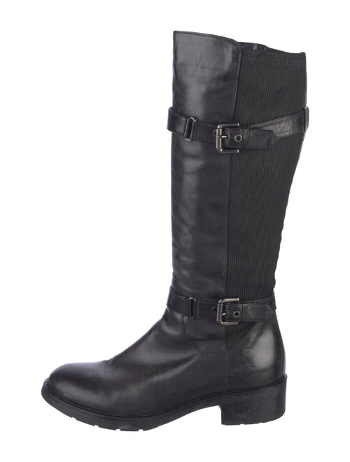 Aquatalia Leather Printed Riding Boots