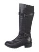 Aquatalia Leather Printed Riding Boots