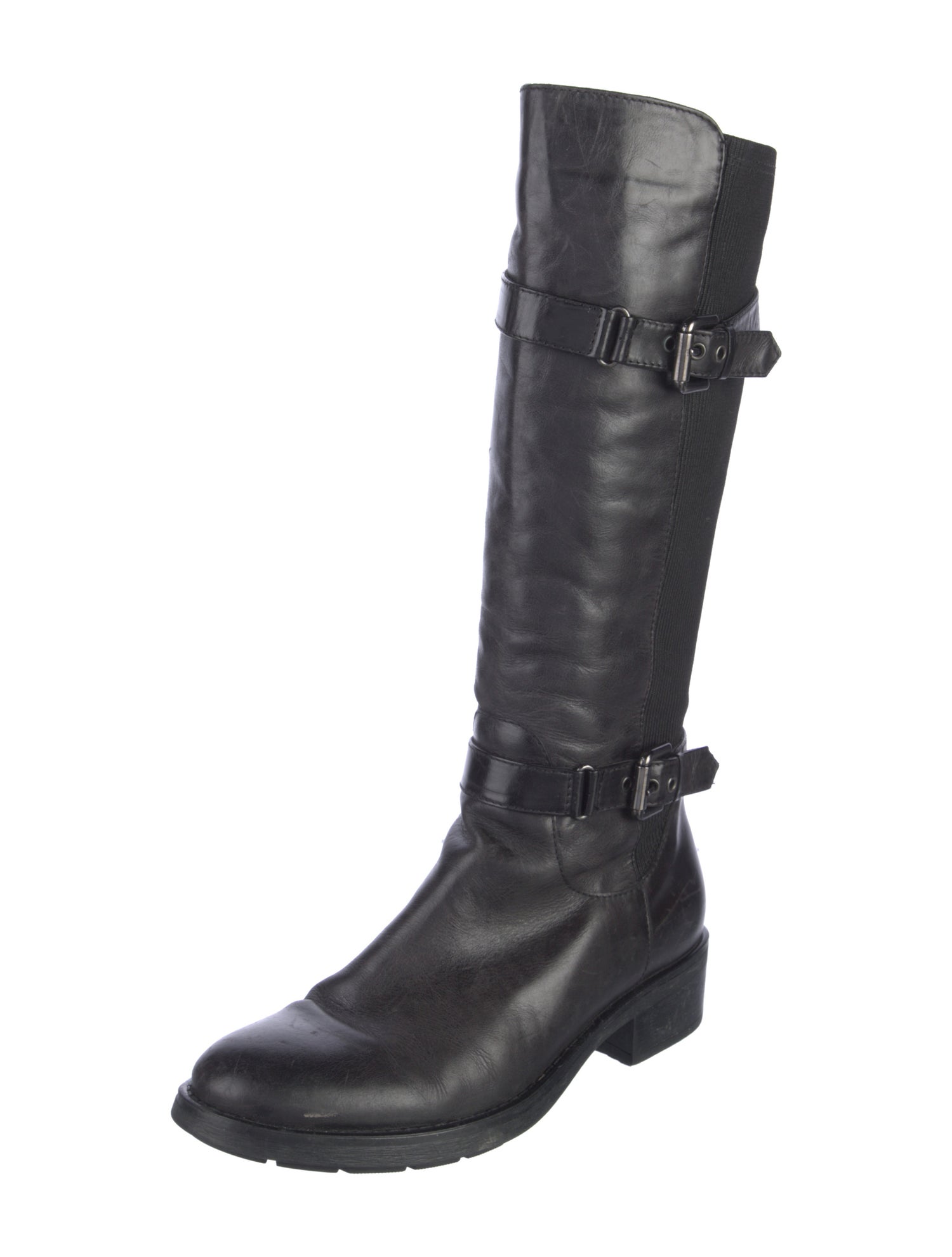 Aquatalia Leather Printed Riding Boots