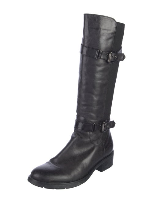 Aquatalia Leather Printed Riding Boots