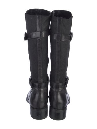 Aquatalia Leather Printed Riding Boots