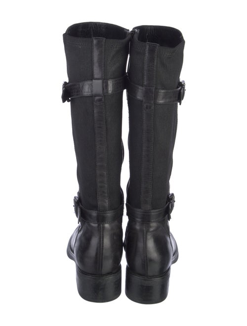 Aquatalia Leather Printed Riding Boots