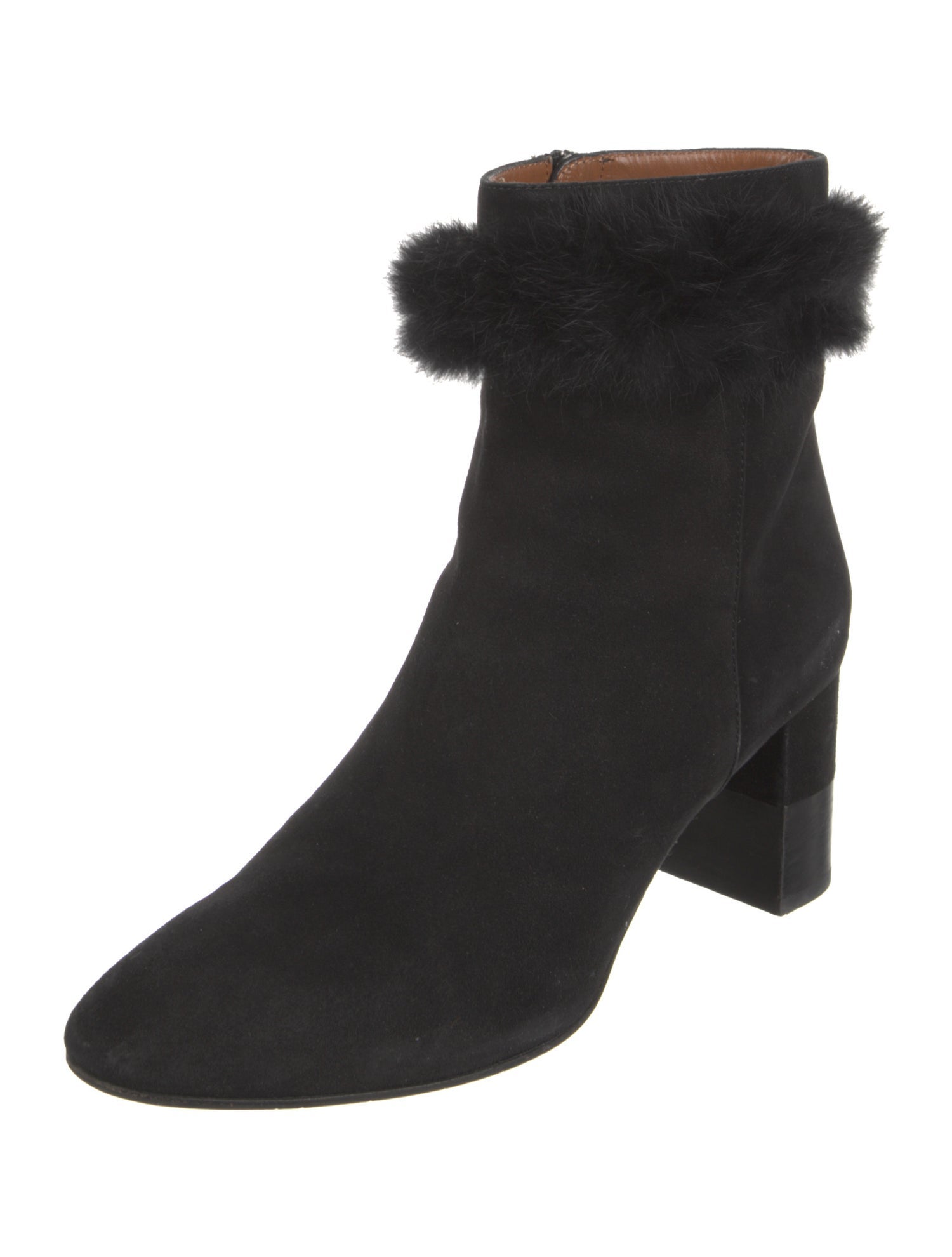 Aquatalia Suede Faux Fur Trim Boots