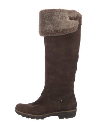 Aquatalia Suede Fur Trim Boots