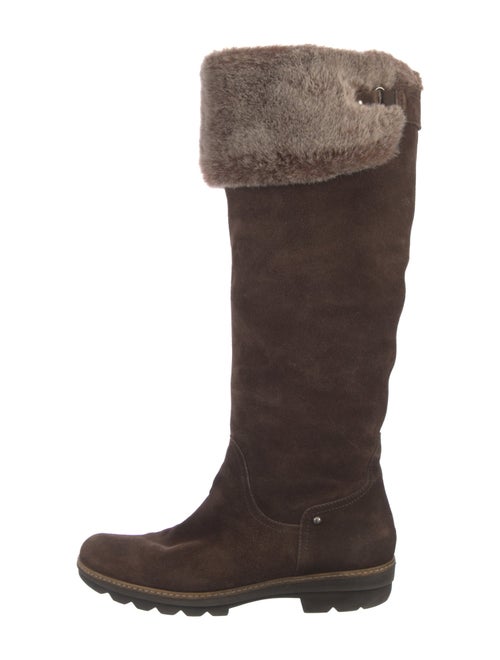 Aquatalia Suede Fur Trim Boots
