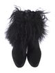 Aquatalia Suede Fur Trim Lace-Up Boots